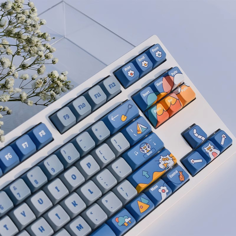 Camping Cats keycaps MDA profile Dye-sub PBT keycap 143keys