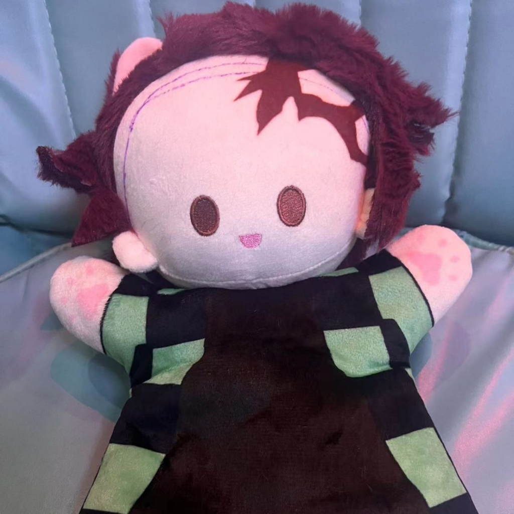 Anime demon slayer kimetsu no yaiba tokitou muichirou xung quanh búp bê bông 20cm thay đổi thành búp bê