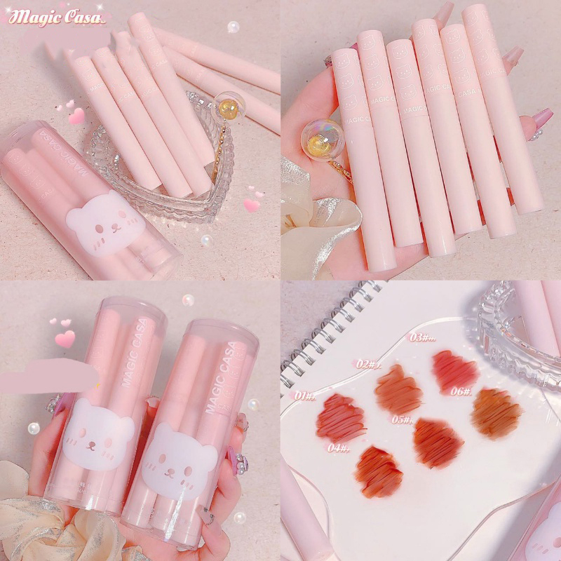 Magiccasa bubble bear set mirror lip glaze