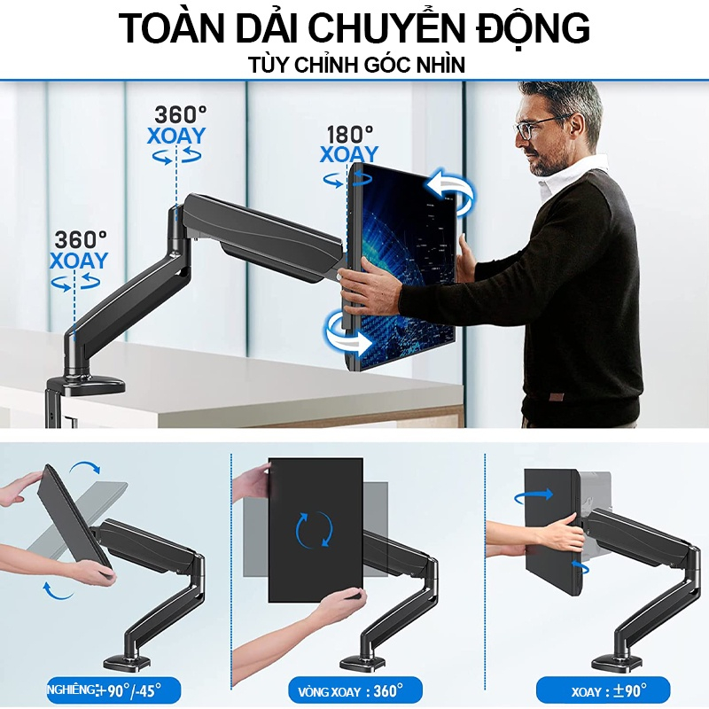 Giá đỡ màn hình máy tính TAIPULING chất liệu thép chịu tải 8kg 17-27 inch