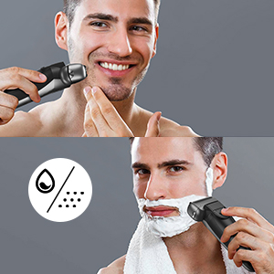 Kensen Máy Cạo Râu Chạy Điện Dao cạo không dây có sạc USB và Máy Tỉa Râu bật lên Dao cạo dành cho nam giới có thể sạc lại IPX6 Chống thấm nước