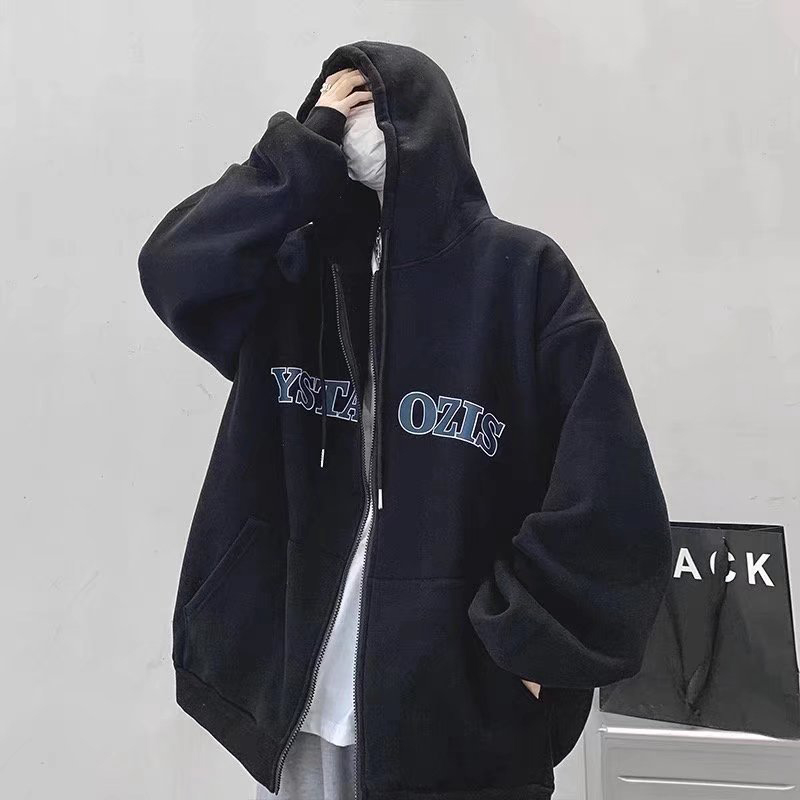 Áo Khoác Hoodie zip nỉ bông nam nữ form rộng jacket unisex Áo Hoodie có khóa kéo Cotton Dày Dặn phong cách hàn quốc