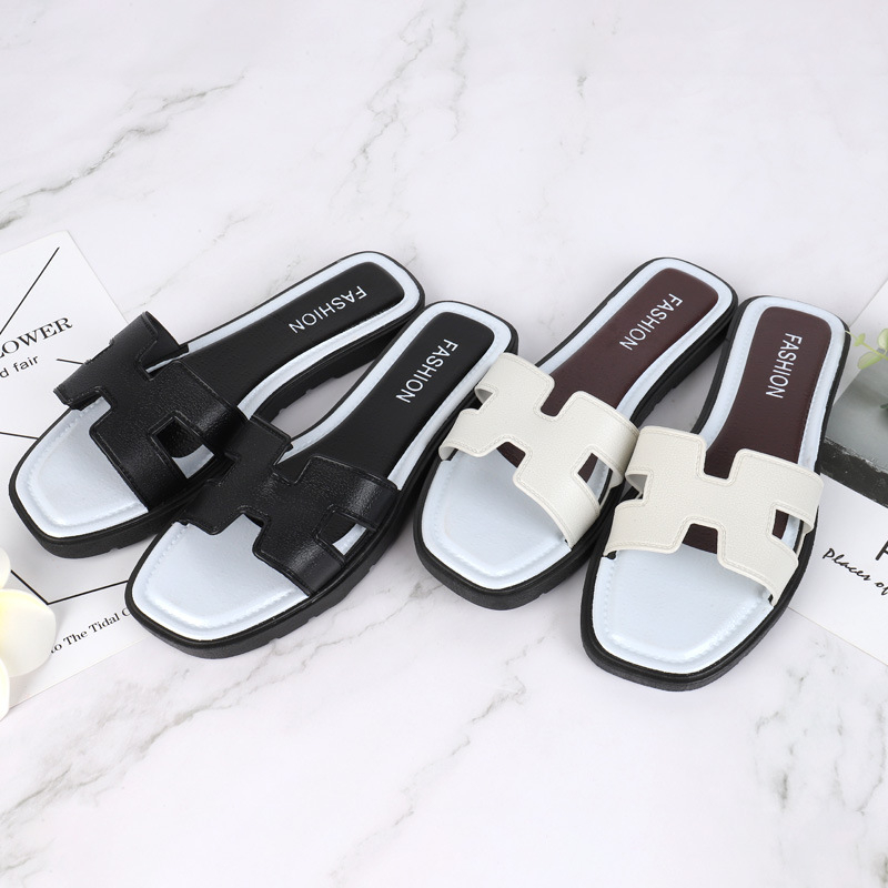 Dép nữ phong cách thời trang mùa hè sinh viên trong nhà ngoài trời mang dép đi biển phẳng dép đi trong nhà dép nhựa tiết lộ