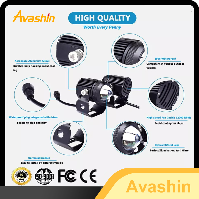 2Đèn Trợ Sáng xe máy 4 mầu Bi cầu mini trợ sáng đèn trợ sáng bi cầu mini led xey mini chính hãng bi Cầu đèn pha bi cầu xe máy