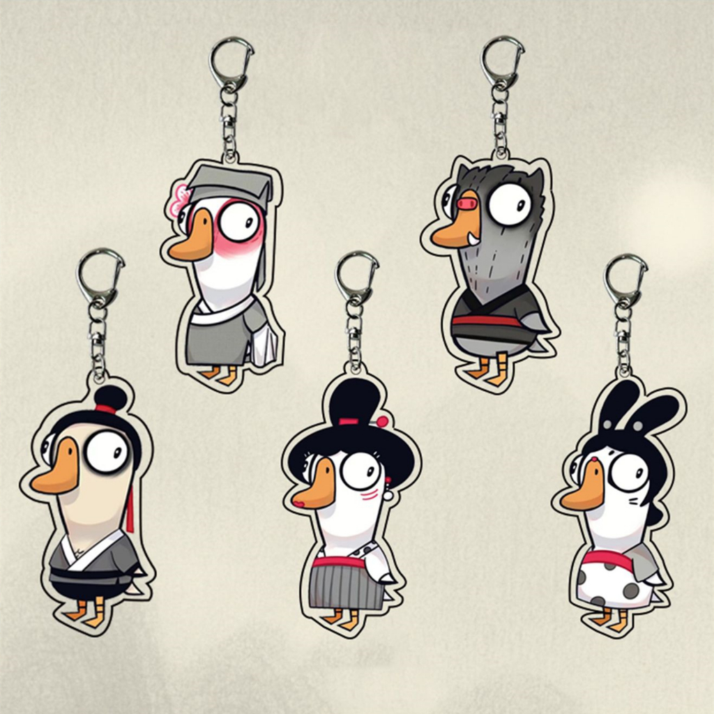 Phim hoạt hình vịt ngỗng giết yokai qitan hình ảnh acrylic móc khóa dễ thương sáng tạo mặt dây chuyền chìa khóa