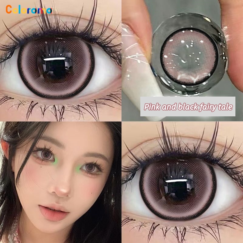 Kính Cận Màu Hồng / Đen Tròng Kính 0-8 14.5mm°Bộ 2 Miếng Dán Trang Trí Xe Hơi / 2 Món Chất Lượng Cao