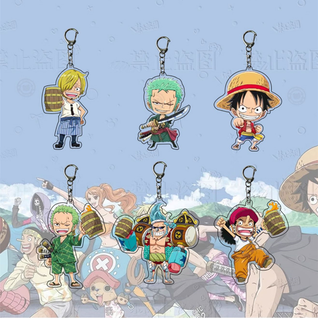 Phim hoạt hình phim hoạt hình anime one piece hàng hóa acrylic keychain cặp đôi mặt dây chuyền keychain