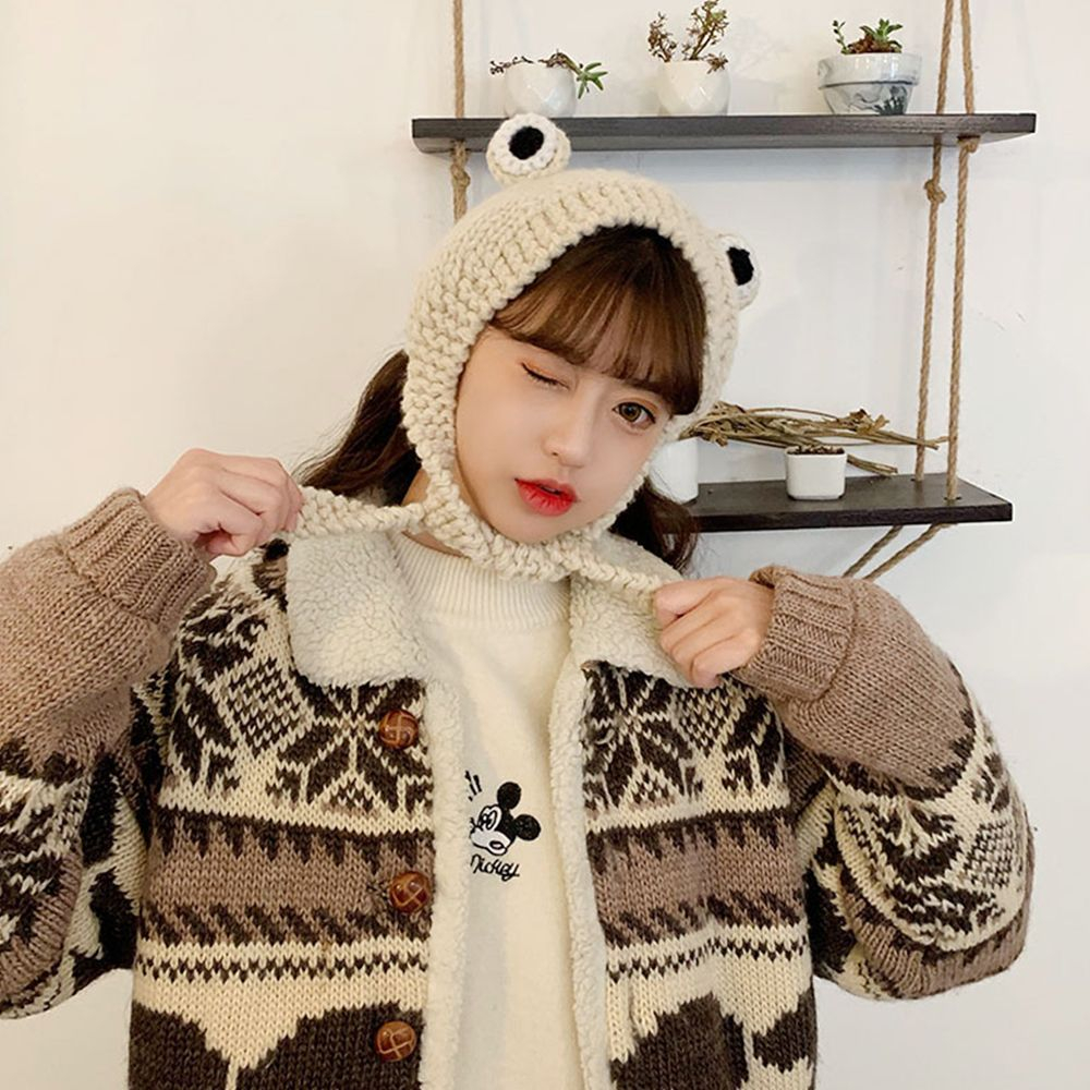 Mũ beanie Hình Chú Ếch MIHAN1 Dùng Làm Đạo Cụ Chụp Ảnh Cho Bé