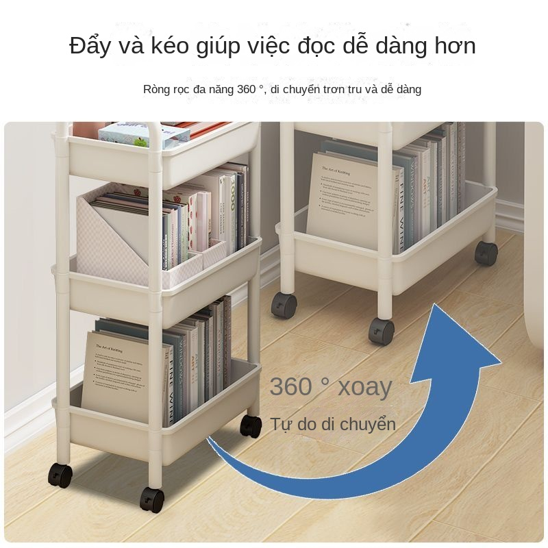 Kệ xe đẩy nhỏ sàn nhà bếp-to-trần phòng ngủ multi-layer đồ ăn nhẹ cho bé nhà vệ sinh phòng tắm di động