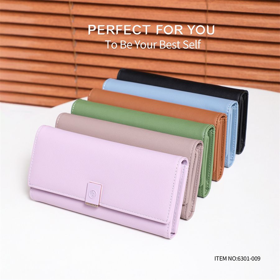 Ví dài nữ hàn quốc thiết kế thời trang ví dài da dung tích cao ví nữ 6301-009