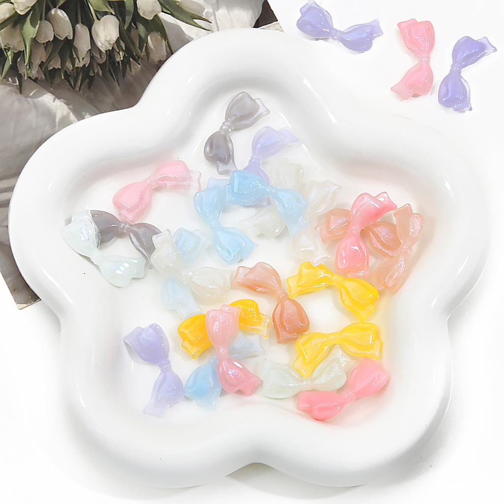 Ruy băng nhấp nháy bowknot mabe blue tears series bowknot diy làm móc khóa / bông tai / phụ kiện chuỗi treo