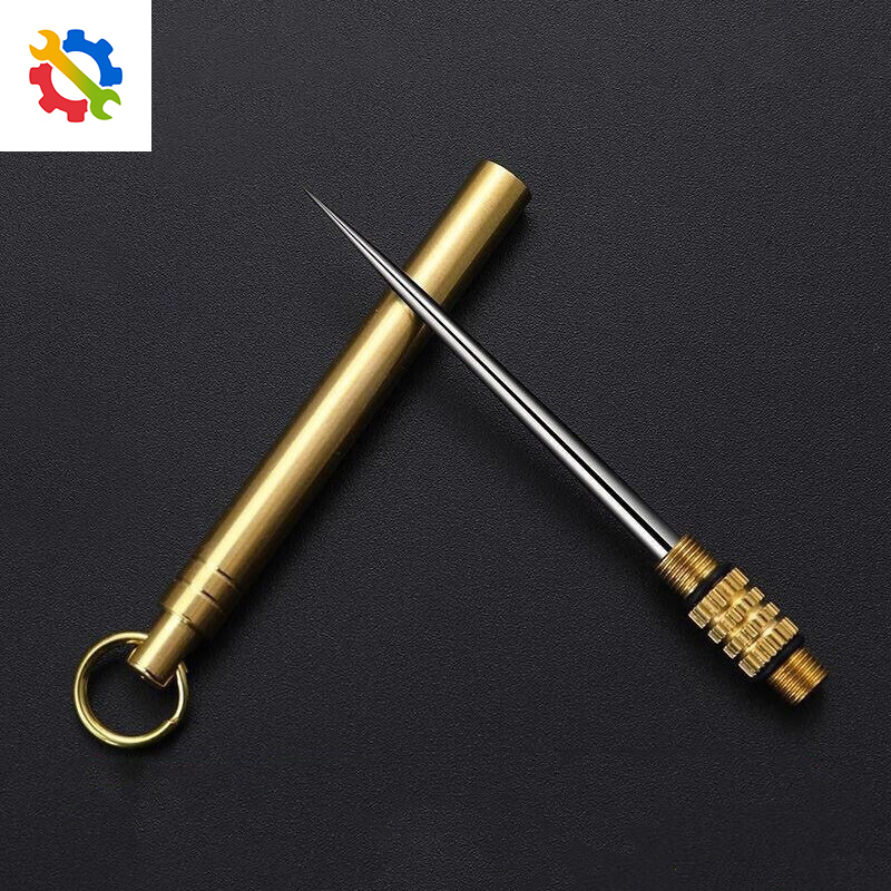 Dụng cụ nhỏ thiết bị cắm trại ngoài trời di động dụng cụ sinh tồn tăm titan dụng cụ bằng đồng