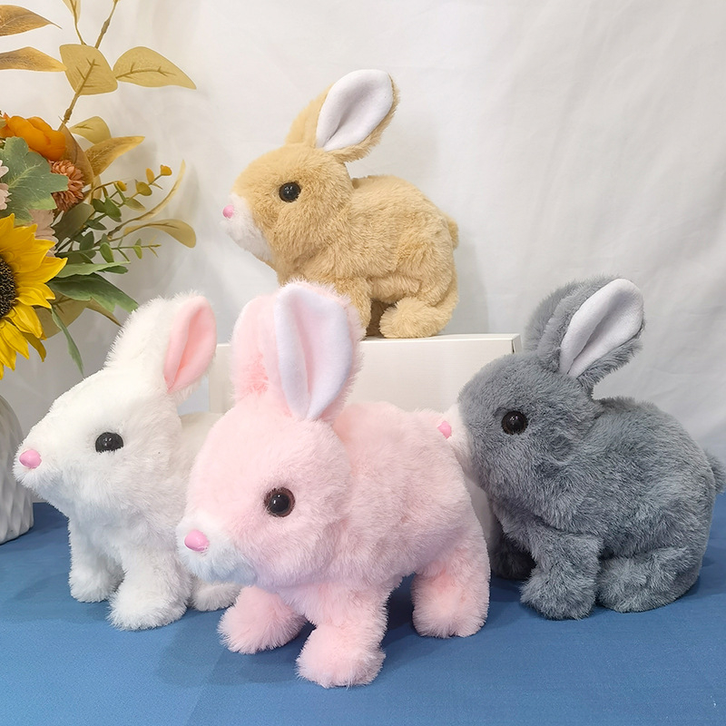 Thỏ bông-Chó bông chạy pin siêu đáng yêu, Thỏ bông biết đi, Đồ Chơi Thỏ Nhồi Bông Chạy Điện WHYME