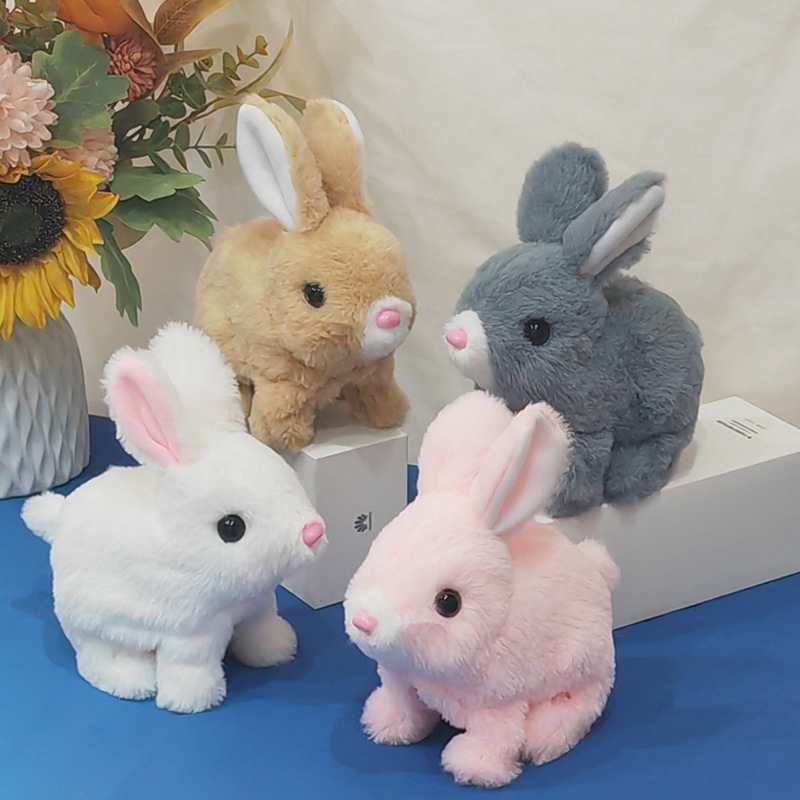 Thỏ bông-Chó bông chạy pin siêu đáng yêu, Thỏ bông biết đi, Đồ Chơi Thỏ Nhồi Bông Chạy Điện WHYME