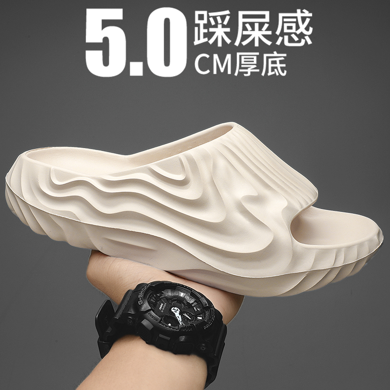 Thick-soled slippers mặc bên ngoài nam mùa hè 2023 phong cách mới hợp thời trang thể thao mềm mại tăng nam giới mặc thường-chống
