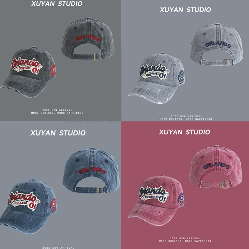 Mũ Lưỡi Trai Họa Tiết Thêu Phong Cách Vintage Hàn Quốc