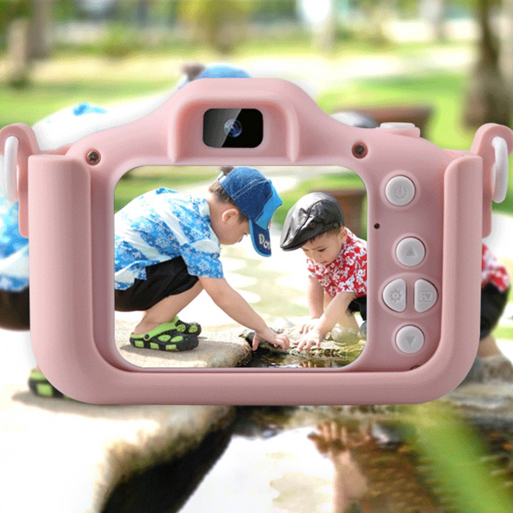 Máy ảnh kỹ thuật số dành cho trẻ em Màn hình HD 2.0 inch có thể sạc lại quay phim tự sướng dây buộc bé trai gái