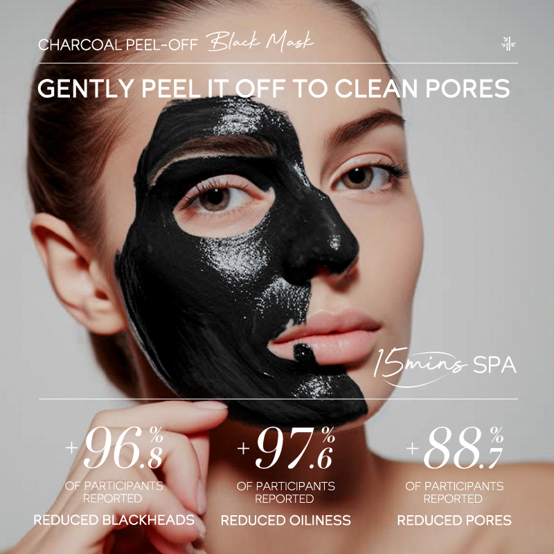 Quiyum charcoal peel-off black mask 50g làm sạch sâu se khít lỗ chân lông kiểm soát dầu dưỡng ẩm