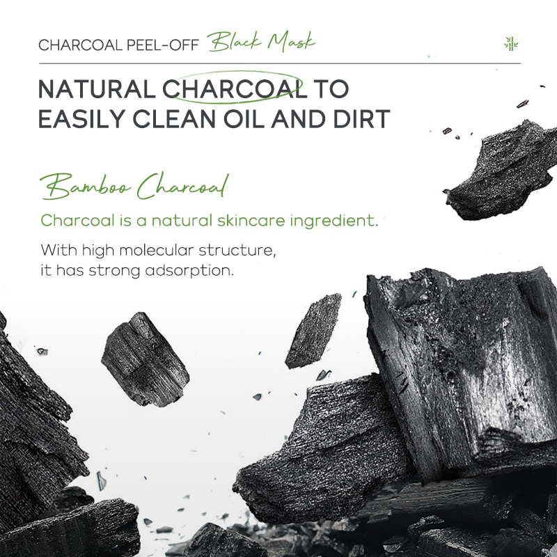 Quiyum charcoal peel-off black mask 50g làm sạch sâu se khít lỗ chân lông kiểm soát dầu dưỡng ẩm