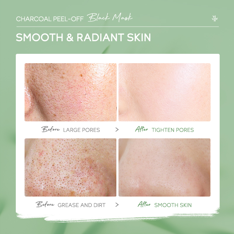 Quiyum charcoal peel-off black mask 50g làm sạch sâu se khít lỗ chân lông kiểm soát dầu dưỡng ẩm