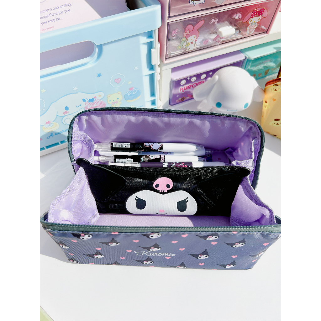 Sanrio Túi Đựng Bút Chì Sức Chứa Lớn Nhiều Lớp Hình melody Dễ Thương