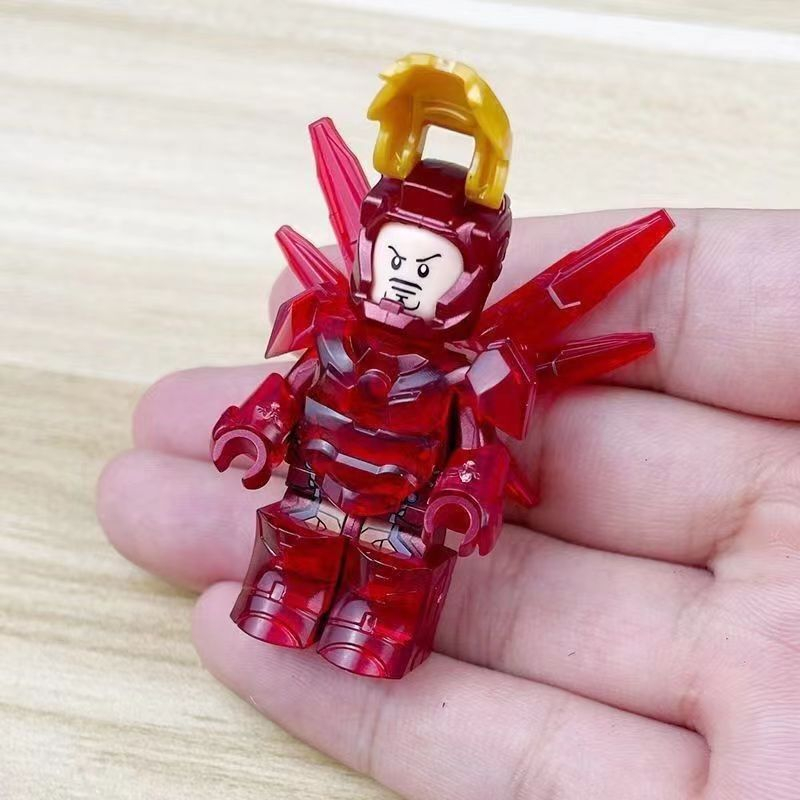 Đồ chơi nhỏ bằng sắt mạ crôm màu đỏ túi mù hình ngẫu nhiên khối xây dựng