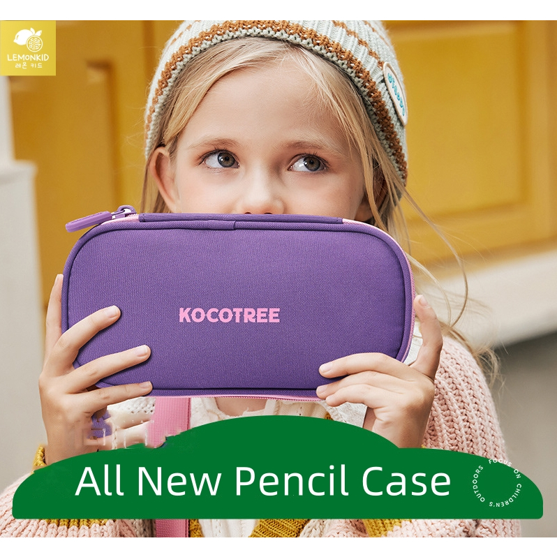 Lemonkid new student pencil case hộp đựng bút chì trẻ em dung lượng lớn không thấm nước nam và nữ hộp văn phòng phẩm túi đi học hộp đựng bút chì