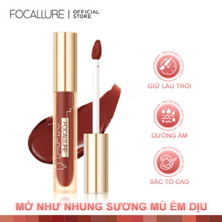 Bộ 3 son kem FOCALLURE nhung lì mềm mượt dưỡng ẩm thoáng mát dễ pha trộn 2.8g / chiếc
