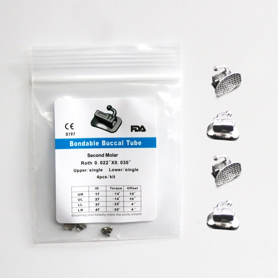 5 gói 20 cái lưới cơ sở 2nd molar tube roth no-convertible buccal tube     5Packs 20Pcs Mesh base 2nd Roth No-Convertible Buccal Tube