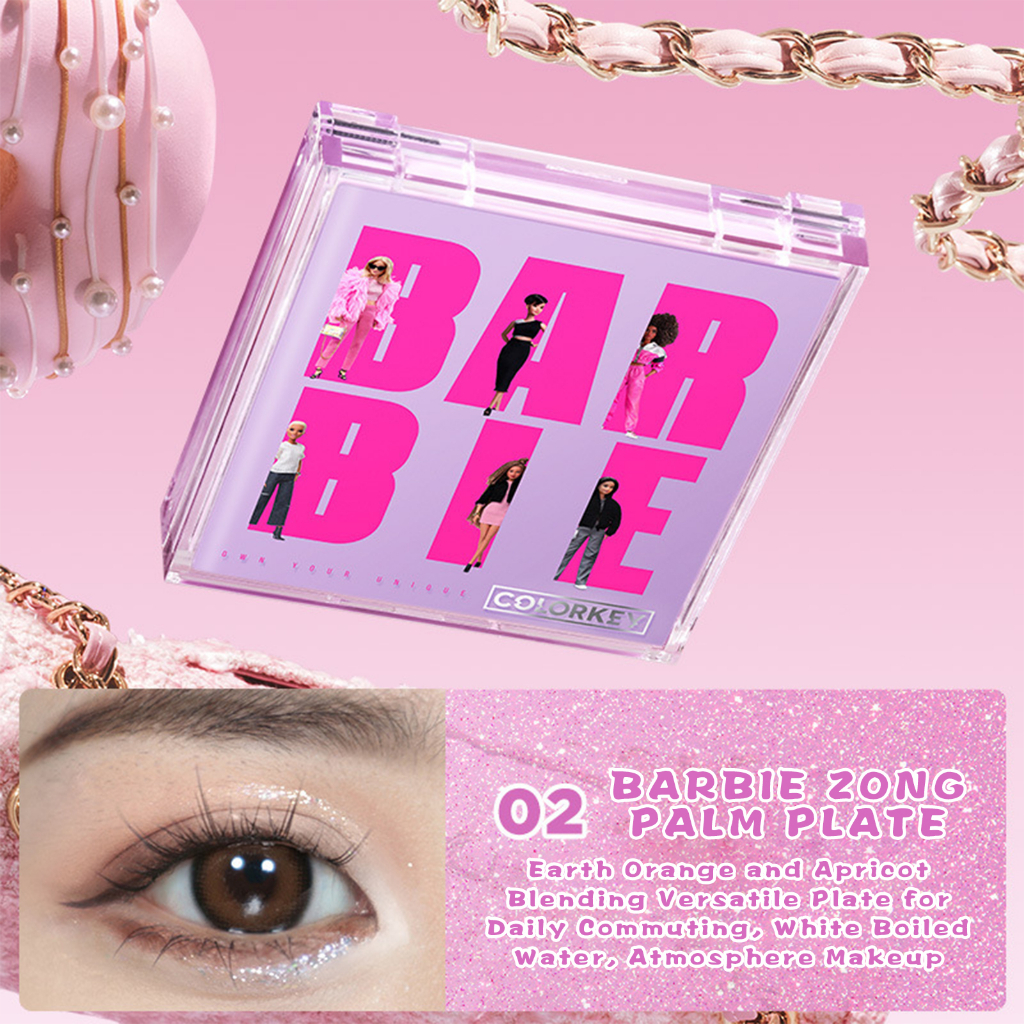 Bảng phấn mắt màu colorkey x barbie 9 matte glossy eyeshadow co marca placa