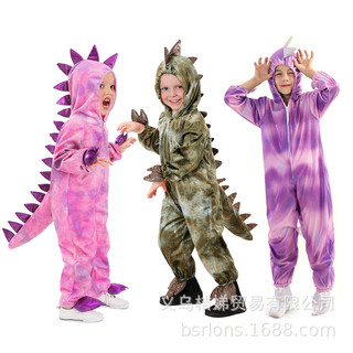 Hàng hóa trẻ em trang phục biểu diễn khủng long màu hồng dễ thương jurassic tyrannosaurus rex học sinh tiểu học động vật per