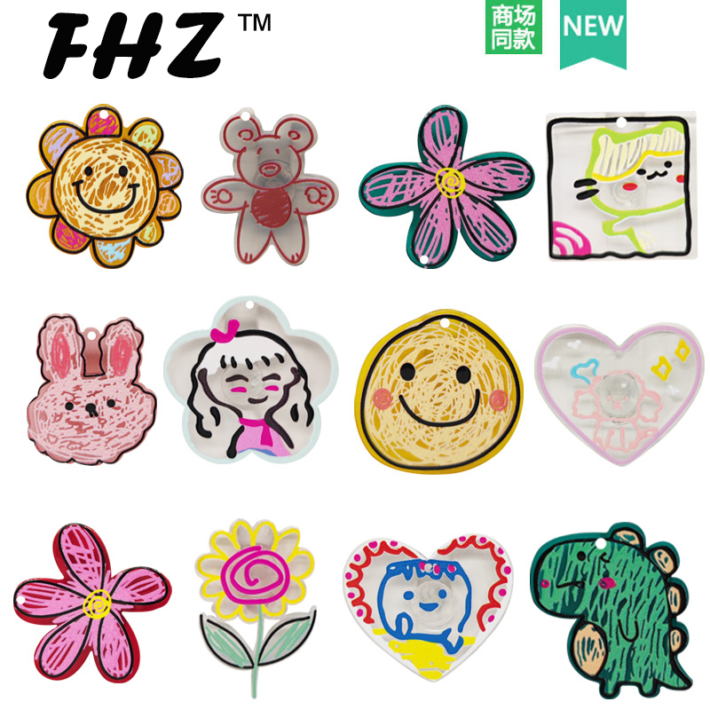 Fhz™ Crocs charm graffiti acrylic jibbitz shoes flower for crocs diy collocation