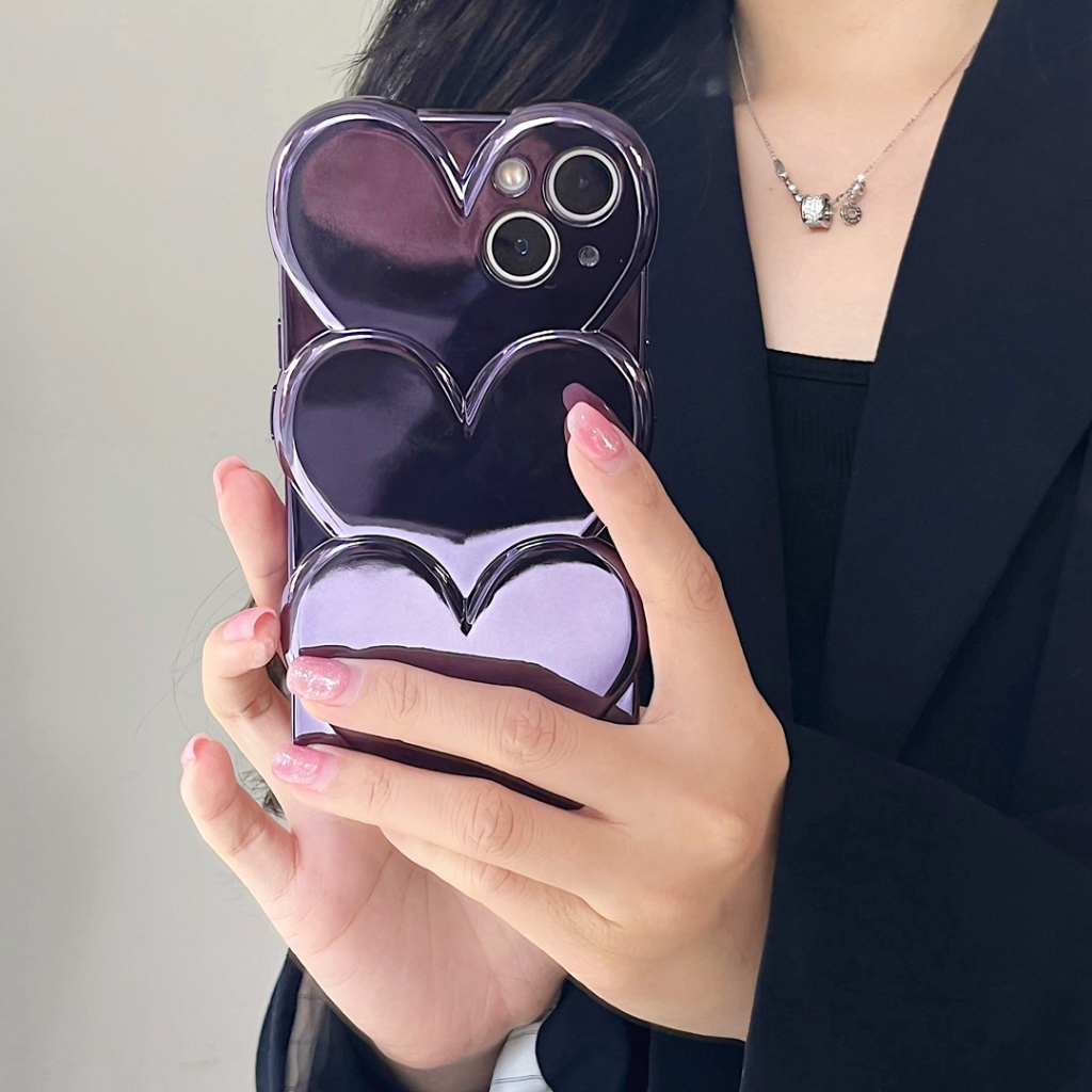 Màu tím bạc gấp lại love heart bracelet case điện thoại cho iphone 14 14 pro 14 pro max 14 plus 11 12 13 pro max manual case điện thoại 11promax soft tpu phone case