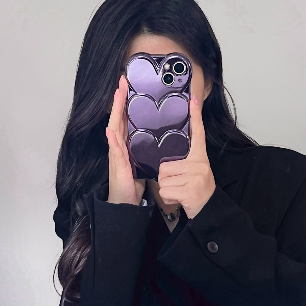 Màu tím bạc gấp lại love heart bracelet case điện thoại cho iphone 14 14 pro 14 pro max 14 plus 11 12 13 pro max manual case điện thoại 11promax soft tpu phone case