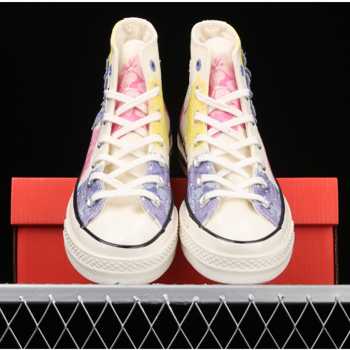 Giày converse chuck 70 high floral white pink blue