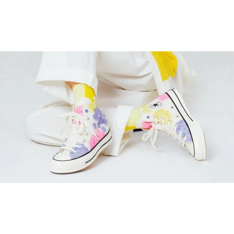 Giày converse chuck 70 high floral white pink blue