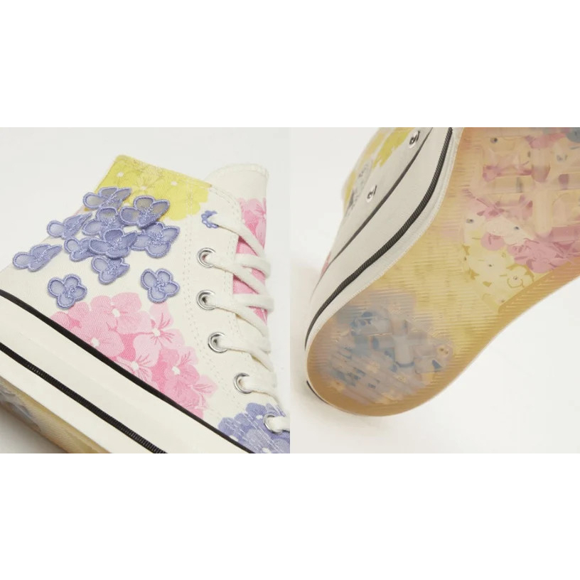 Giày converse chuck 70 high floral white pink blue