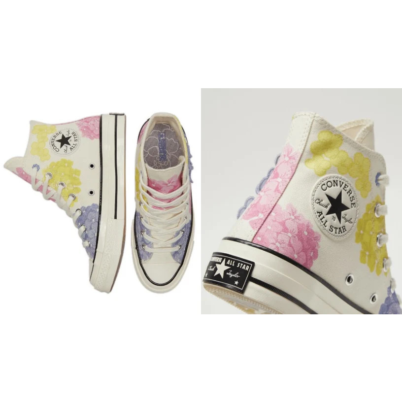 Giày converse chuck 70 high floral white pink blue
