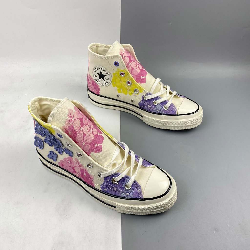 Giày converse chuck 70 high floral white pink blue
