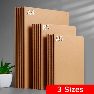 Sổ tay bìa giấy kraft khổ a5 / b5 bìa đen trơn 16k