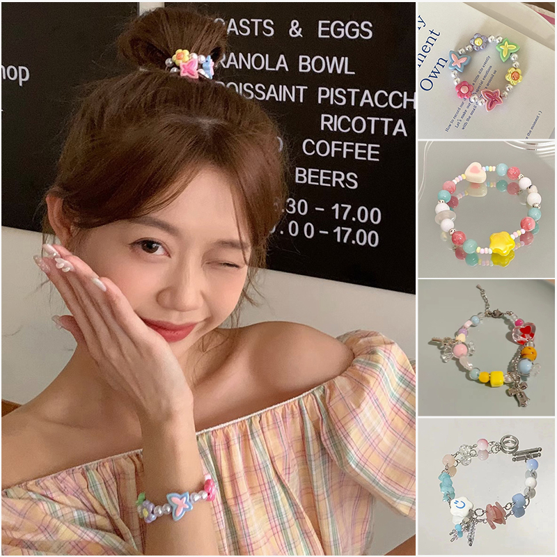 Ins bead bracelet star bead bracelet phụ kiện thời trang vòng tay cô gái quà tặng sinh nhật tinh tế