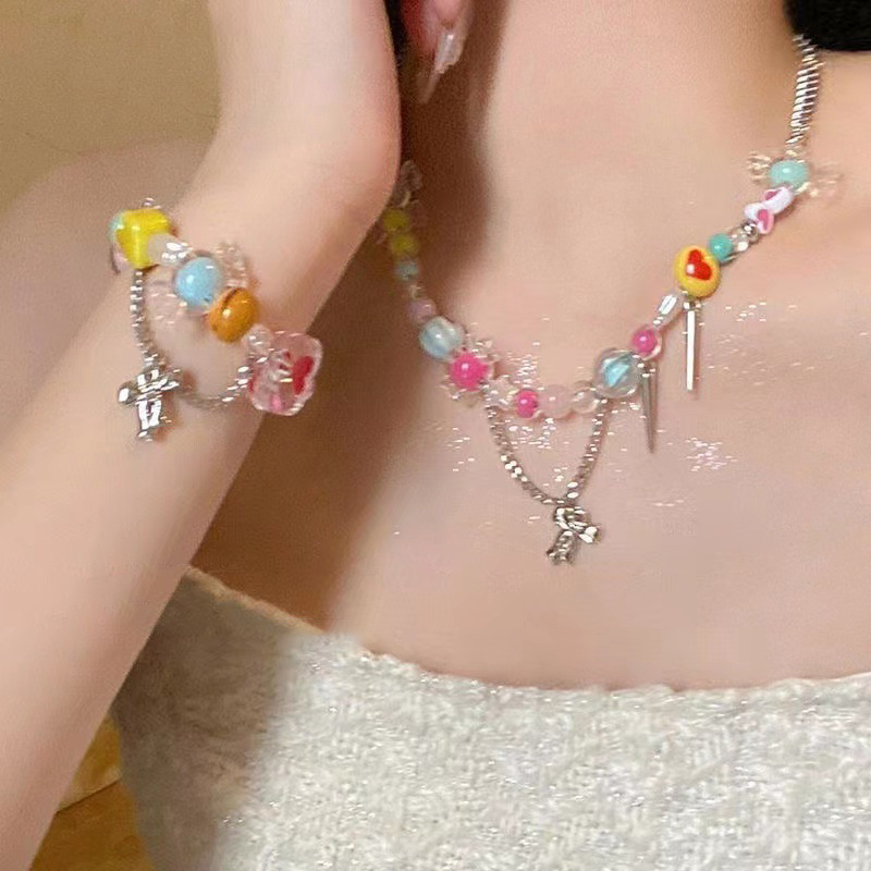 Ins bead bracelet star bead bracelet phụ kiện thời trang vòng tay cô gái quà tặng sinh nhật tinh tế