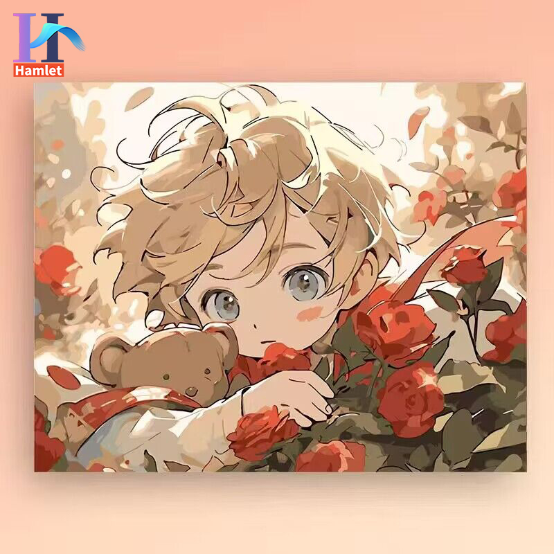 Hamlet x 30 * 40cm hoàng tử bé và hoa hồng / sơn tự làm theo số / tô màu thủ công / tranh trang trí tường cho phòng khách