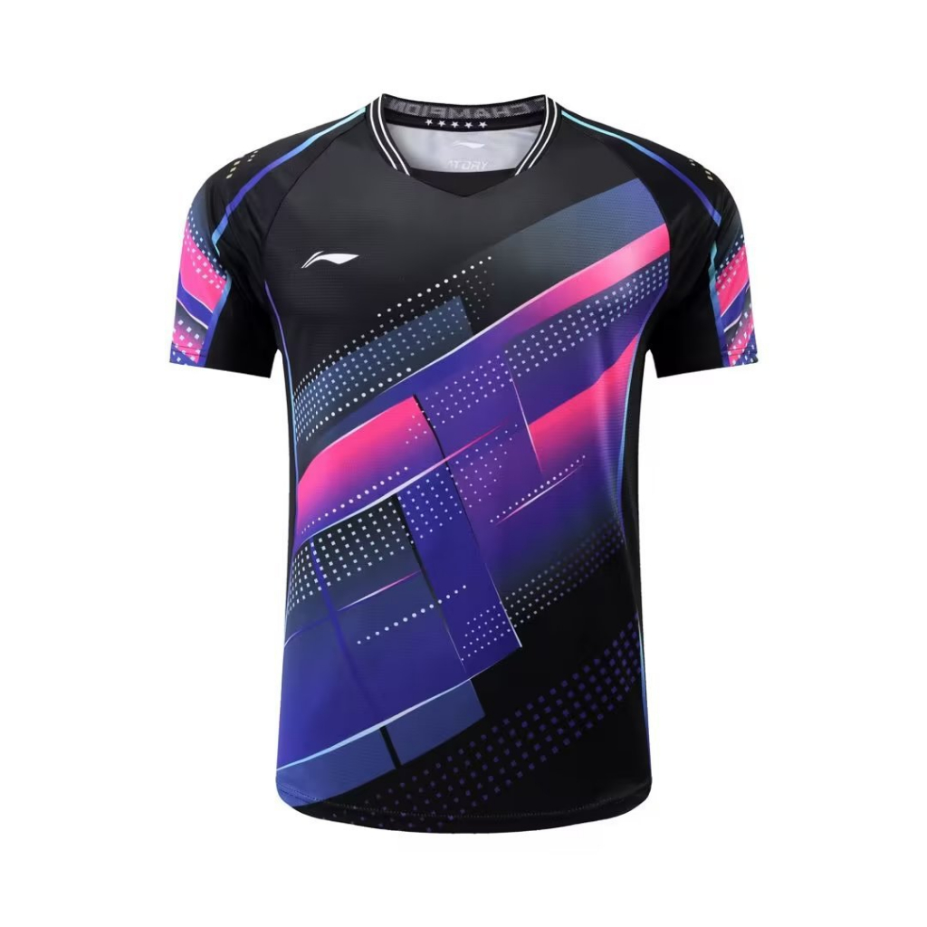 Li ning's new 2023 summer table tennis jersey quick-drying sweat-absorbing thoáng khí nam và nữ áo ngắn tay ngắn thi đấu jersey áo tập luyện dành cho trẻ em