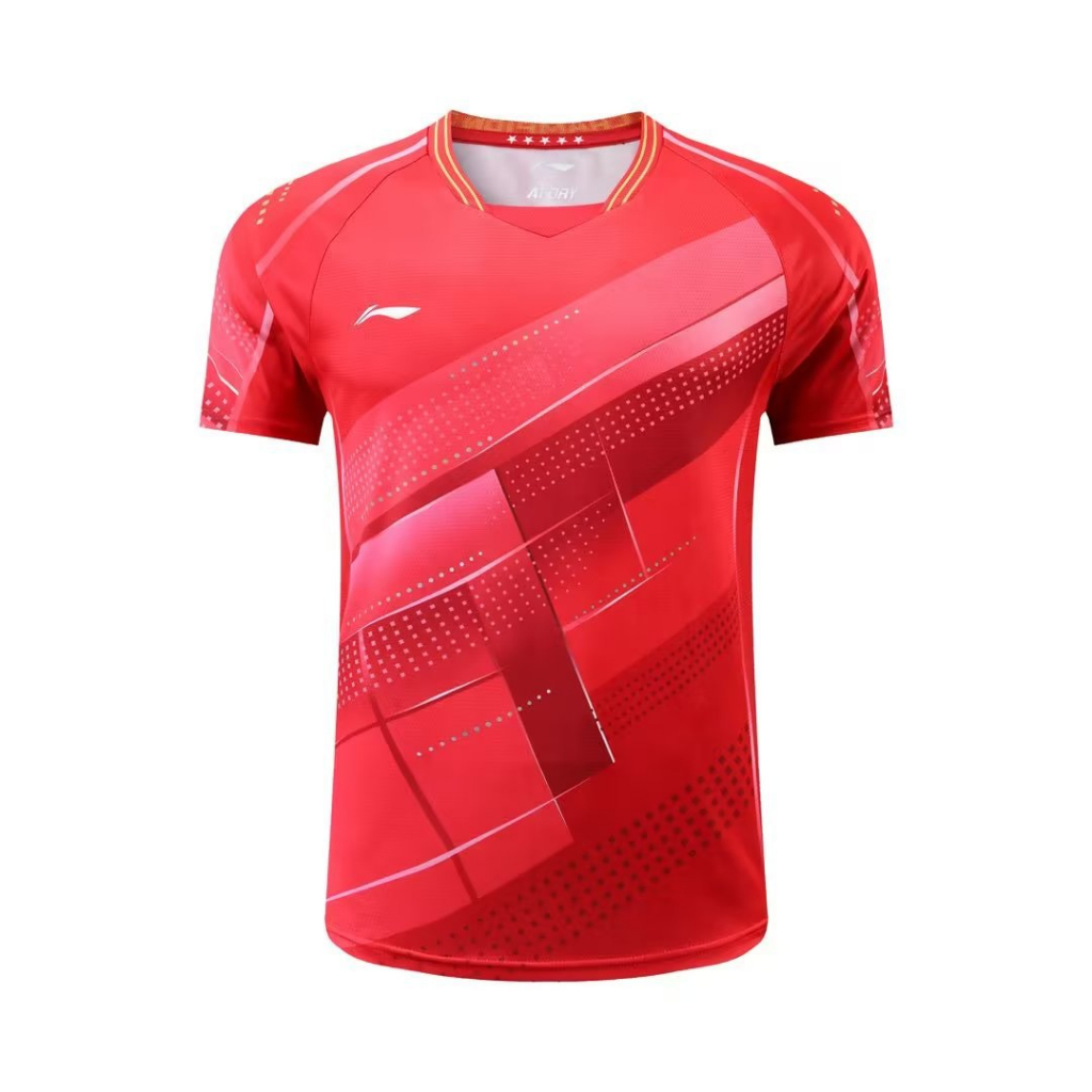 Li ning's new 2023 summer table tennis jersey quick-drying sweat-absorbing thoáng khí nam và nữ áo ngắn tay ngắn thi đấu jersey áo tập luyện dành cho trẻ em