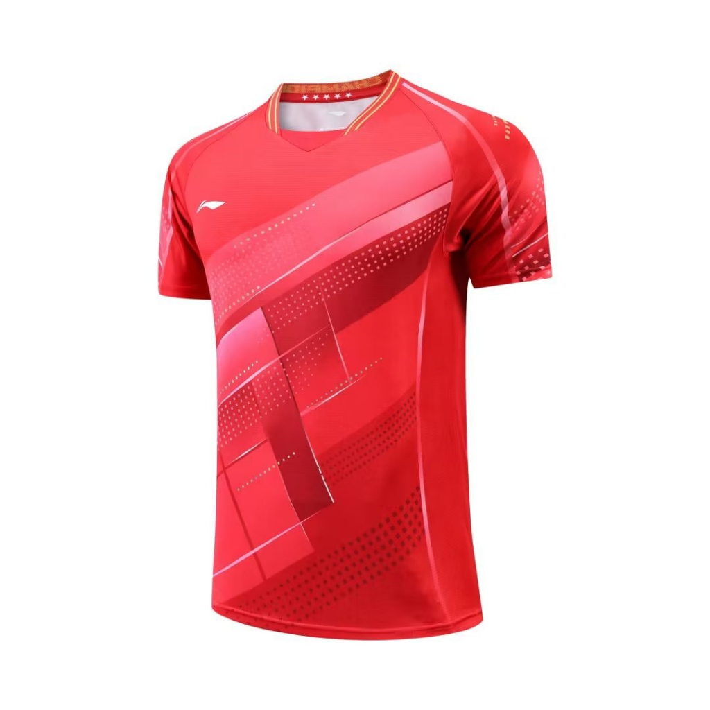 Li ning's new 2023 summer table tennis jersey quick-drying sweat-absorbing thoáng khí nam và nữ áo ngắn tay ngắn thi đấu jersey áo tập luyện dành cho trẻ em