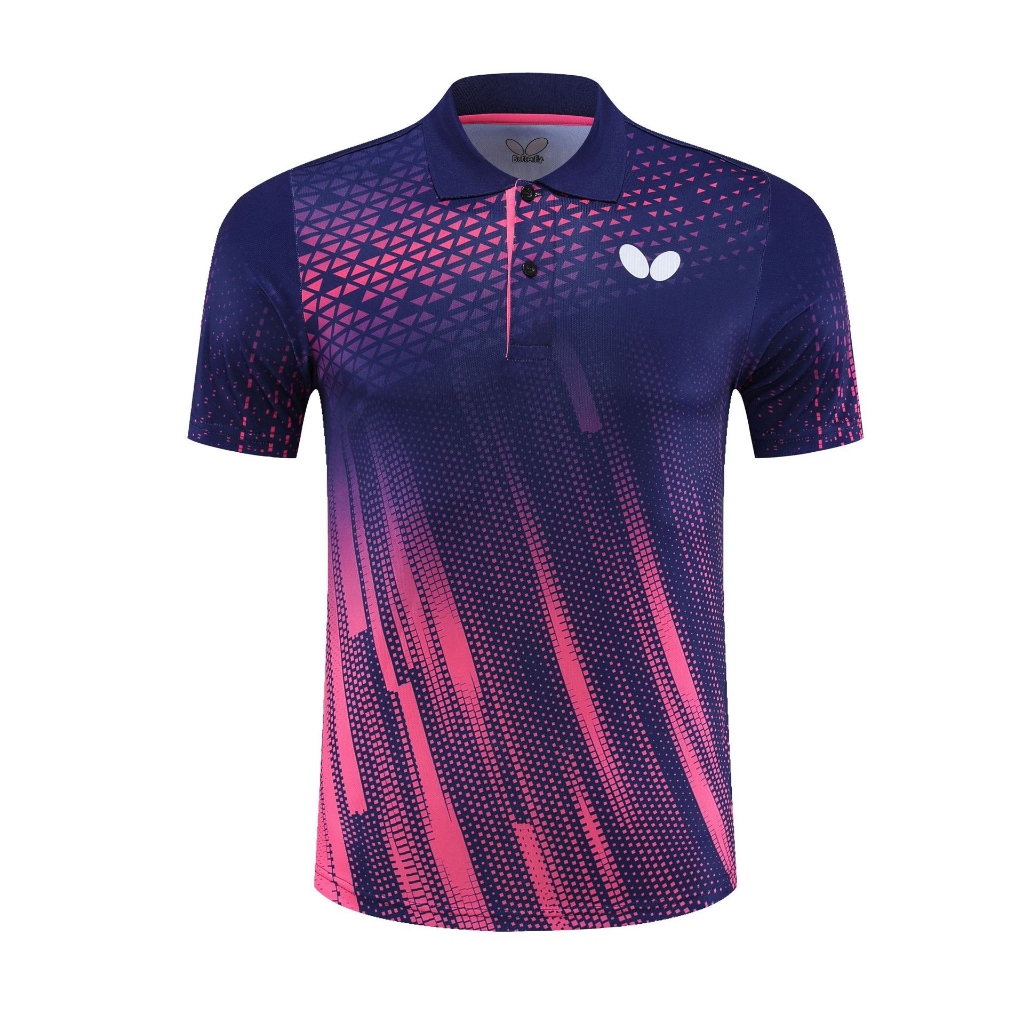 Butterfly nam và nữ bộ đồ thi đấu mới bộ đồ bóng bàn sấy nhanh thoáng khí mồ hôi-hấp thụ trẻ em Áo polo thể thao tay ngắn