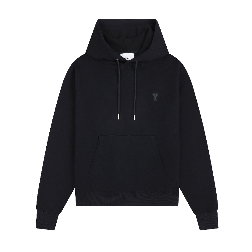 Áo Hoodie Tay Dài Dáng Rộng Thêu Họa Tiết Trái Tim Nhỏ Màu Trơn Thời Trang Cho Nam Và Nữ