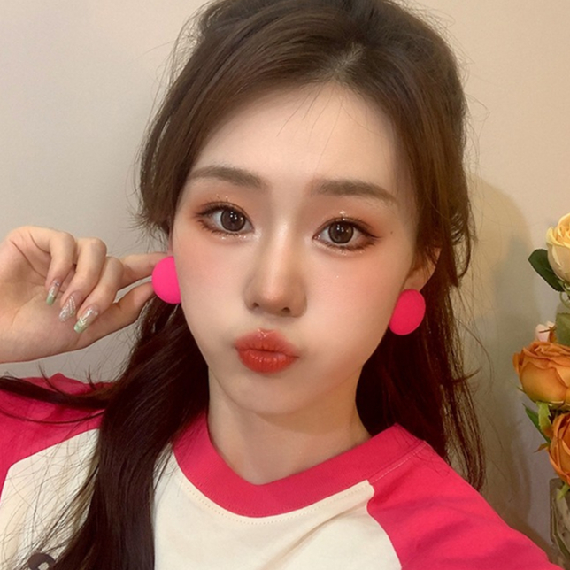 Bông Tai Mạ Bạc 925 Hình Tròn Cỡ Lớn Hình Hoa Hồng Thời Trang Mùa Hè 2024 y2k