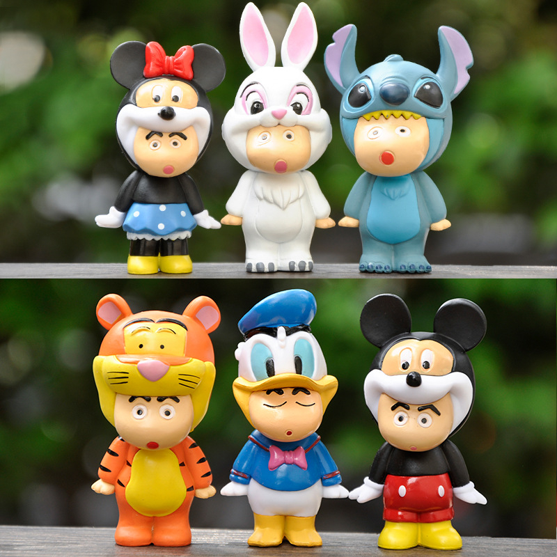 6 cái / bộ 7-9 cm disney mickey mouse stitch tigger donald duck minnie mouse rabbit q phiên bản trang trí bánh pvc hình hành động mô hình búp bê đồ chơi quà tặng